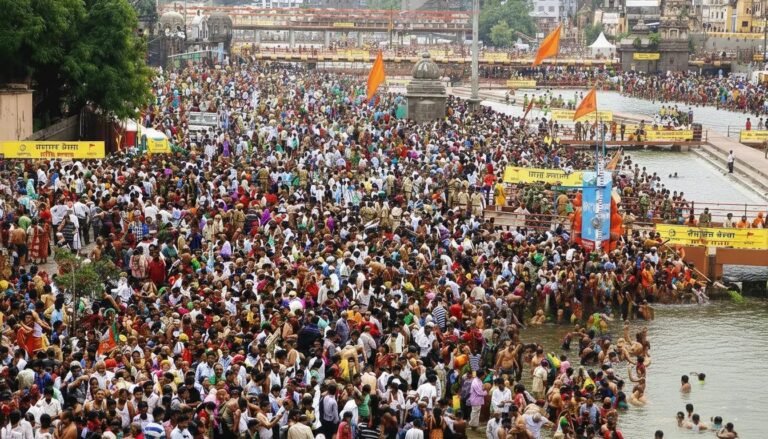 Devotees at the Kumbh Mela at Nashik
